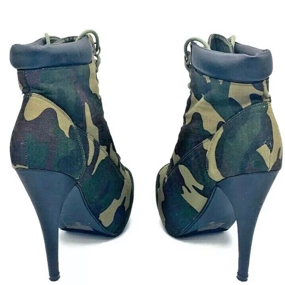 Army Green Women Pumps Stiletto Lace-up 6.5 - Picture 4 of 12